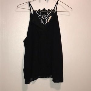 Black lace back tank